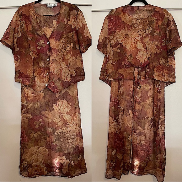 EUC vintage dress with matching shawl - Picture 3 of 5